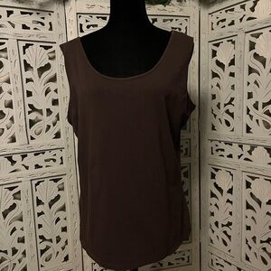 COLDWATER CREEK NICE BROWN COTTON STRETCHY SLEEVELESS TANK TOP